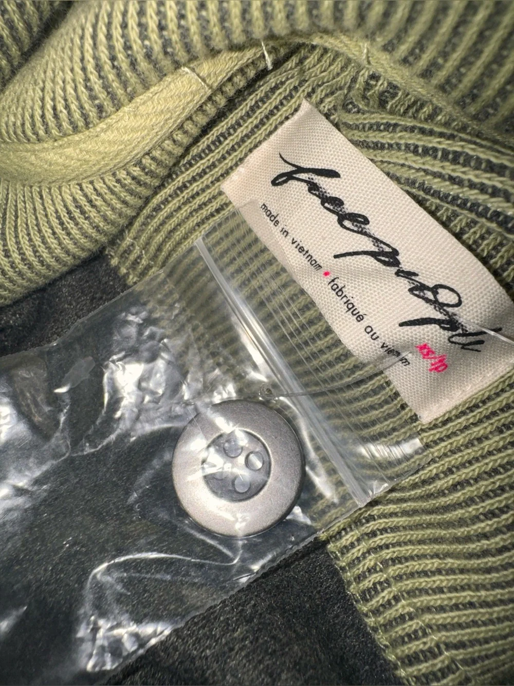 Free People Tomorrows Sweatshirt Cardigan Washed Sage Green XS NWOT